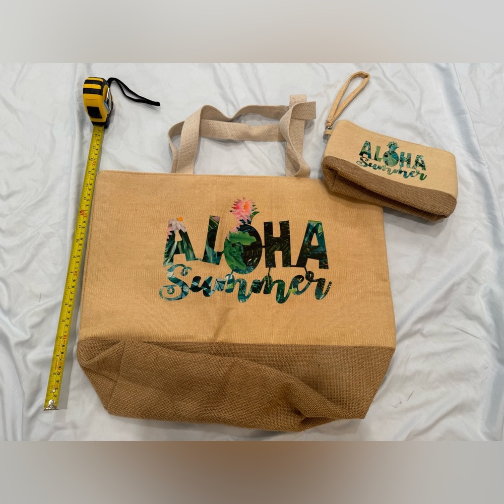 Aloha Summer Tan Tote Bag Set
